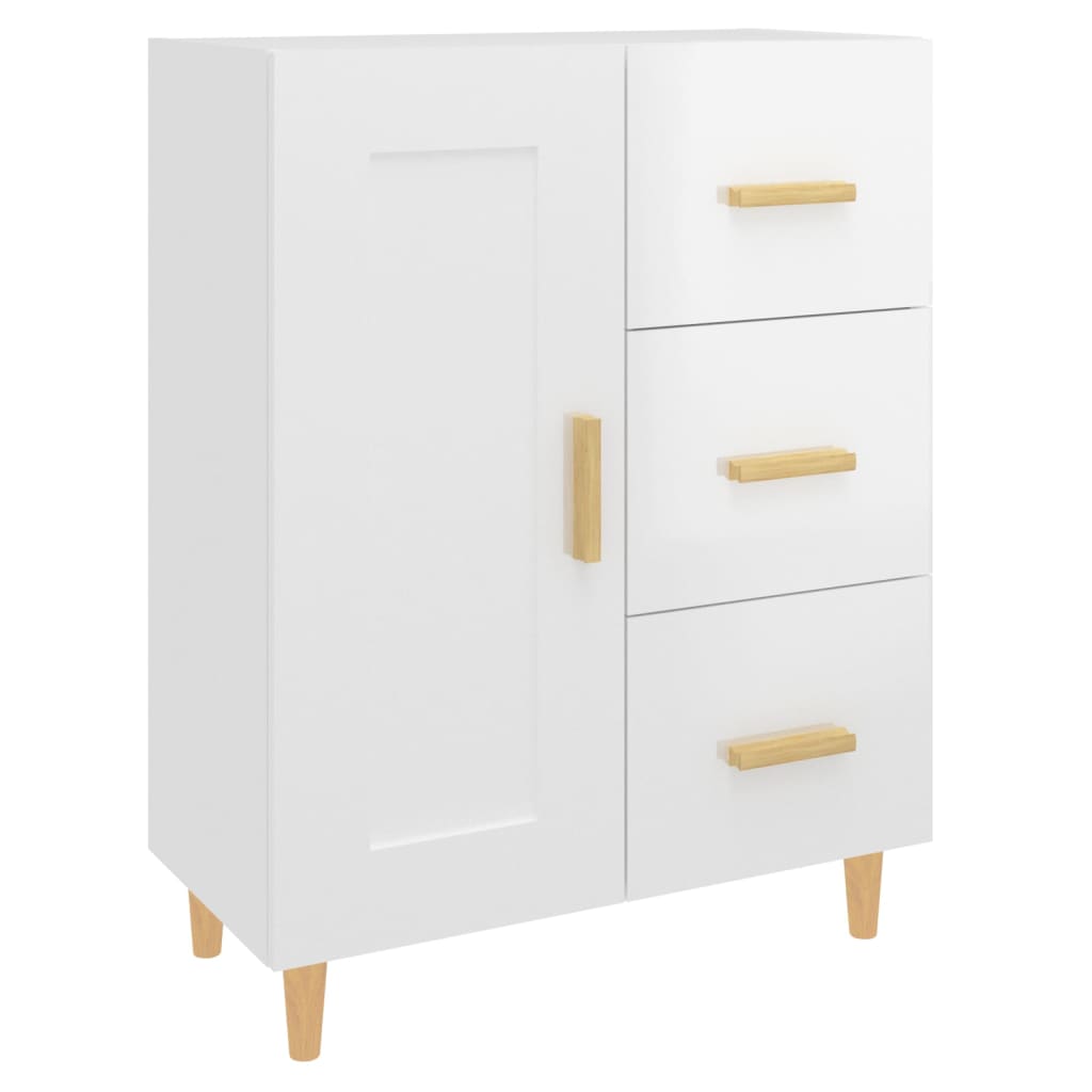 vidaXL Sideboard High Gloss White 69.5x34x90 cm Engineered Wood