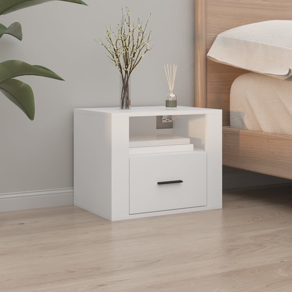 vidaXL Wall-mounted Bedside Cabinets 2 pcs White 50x36x40 cm