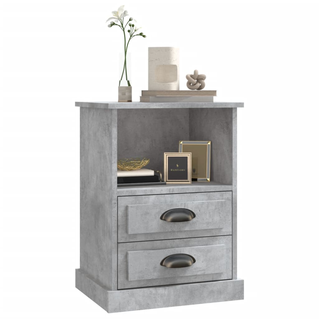 vidaXL Bedside Cabinet Concrete Grey 43x36x60 cm