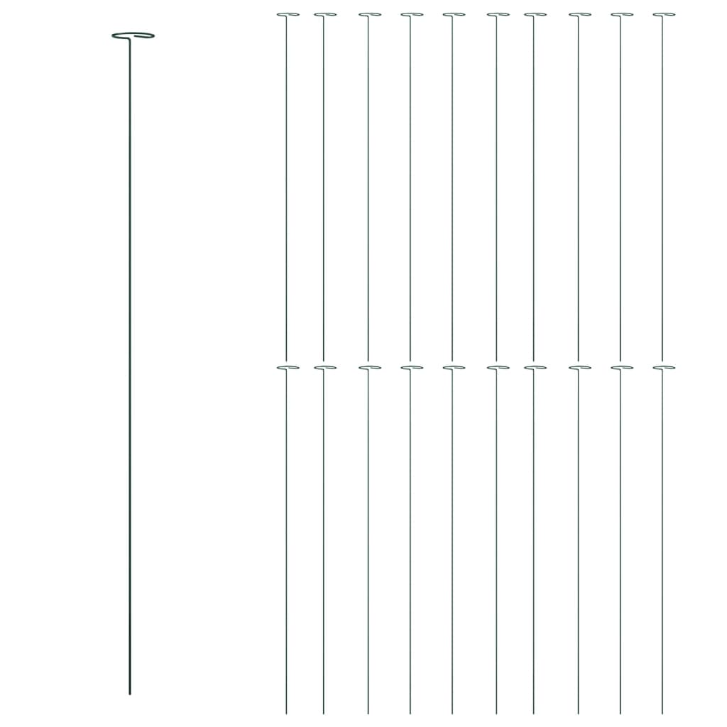 vidaXL Garden Plant Stakes 20 pcs Dark Green 91 cm Steel