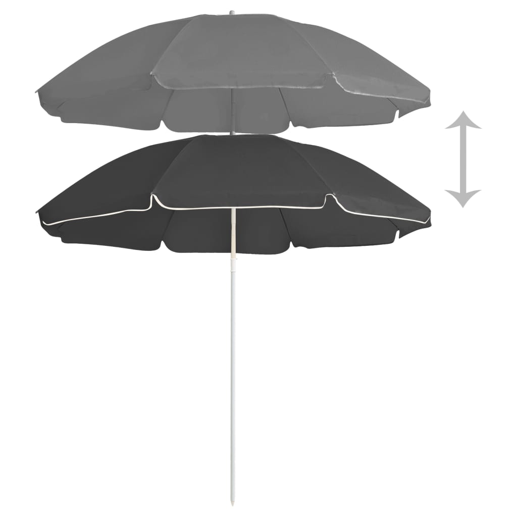 vidaXL Garden Parasol with Steel Pole Anthracite 180 cm