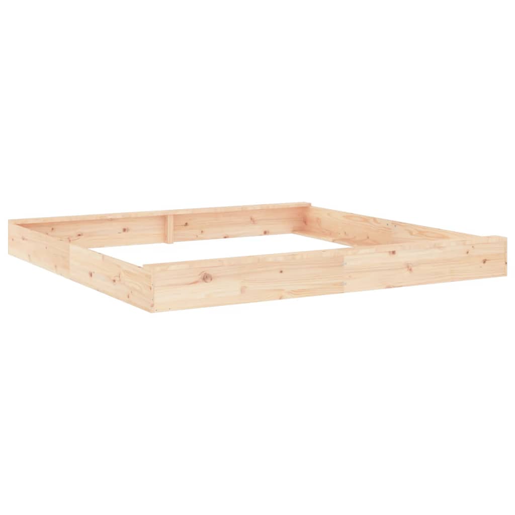 vidaXL Sandbox with Seats Square Solid Wood Pine