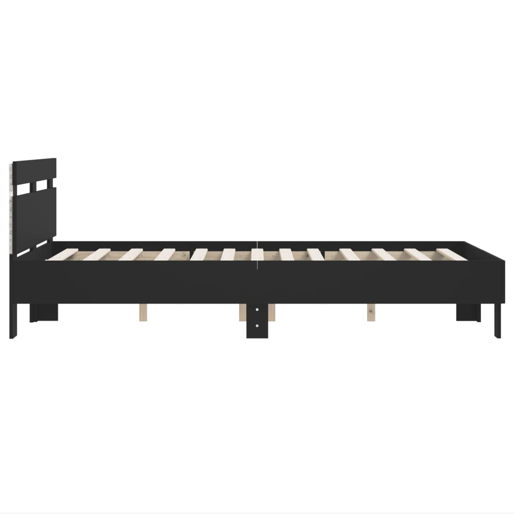 vidaXL Bed Frame with LED without Mattress Black 135x190 cm Double