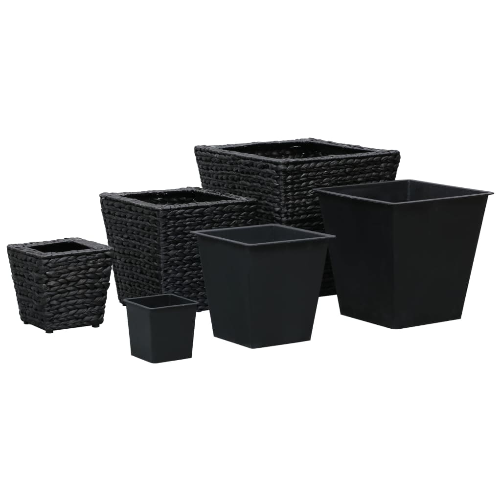 vidaXL Raised Beds 3 pcs Water Hyacinth Black