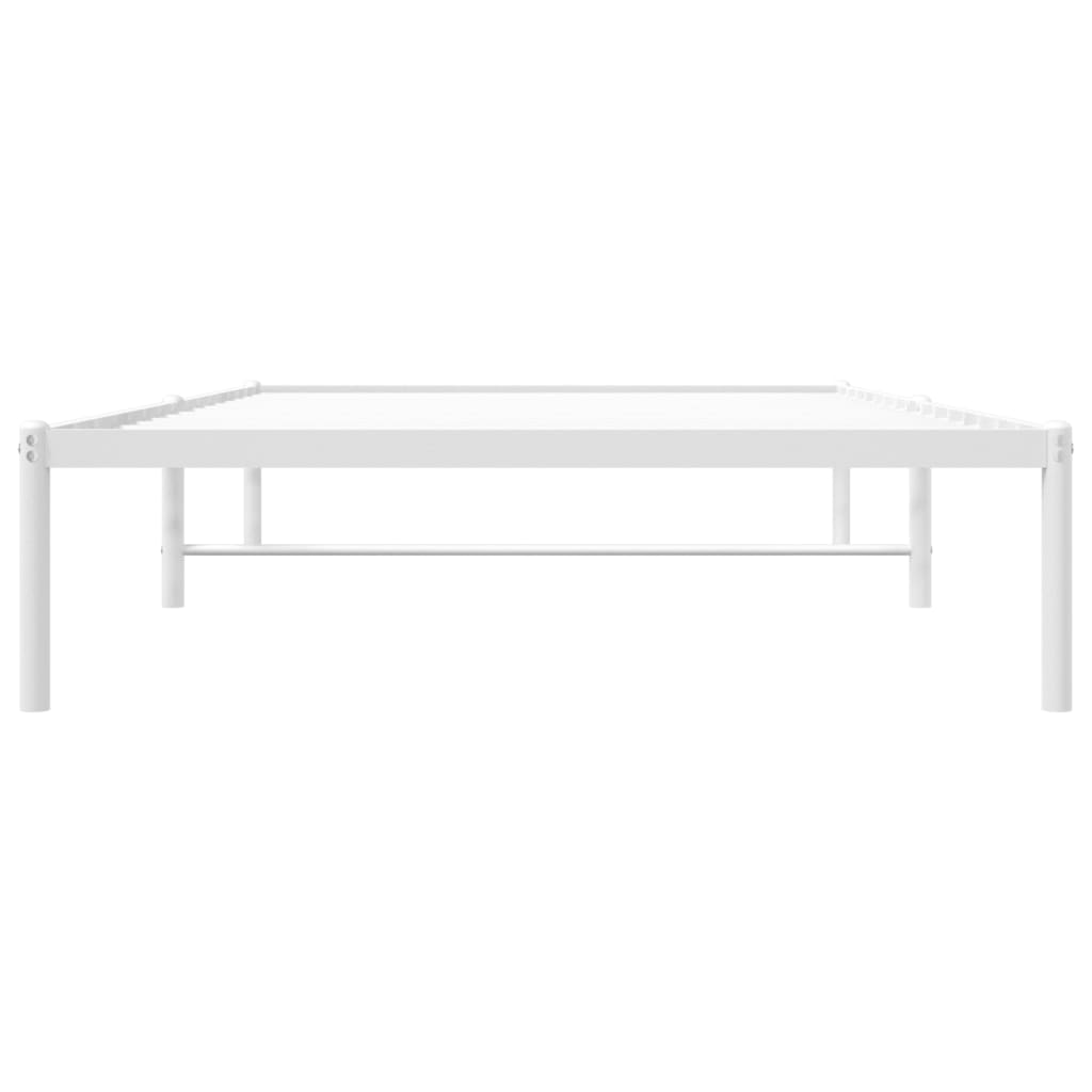 vidaXL Metal Bed Frame without Mattress White 107x203 cm