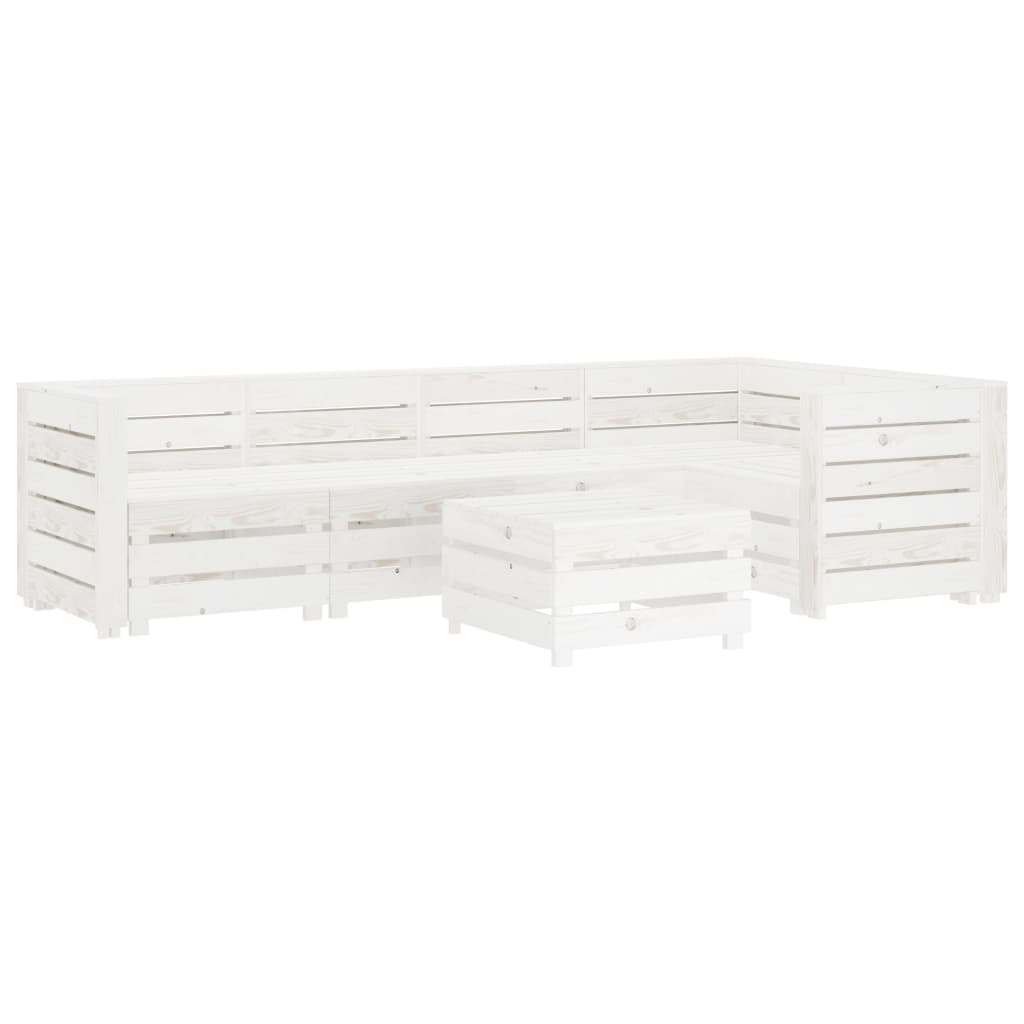 vidaXL 6 Piece Garden Pallet Lounge Set Wood White