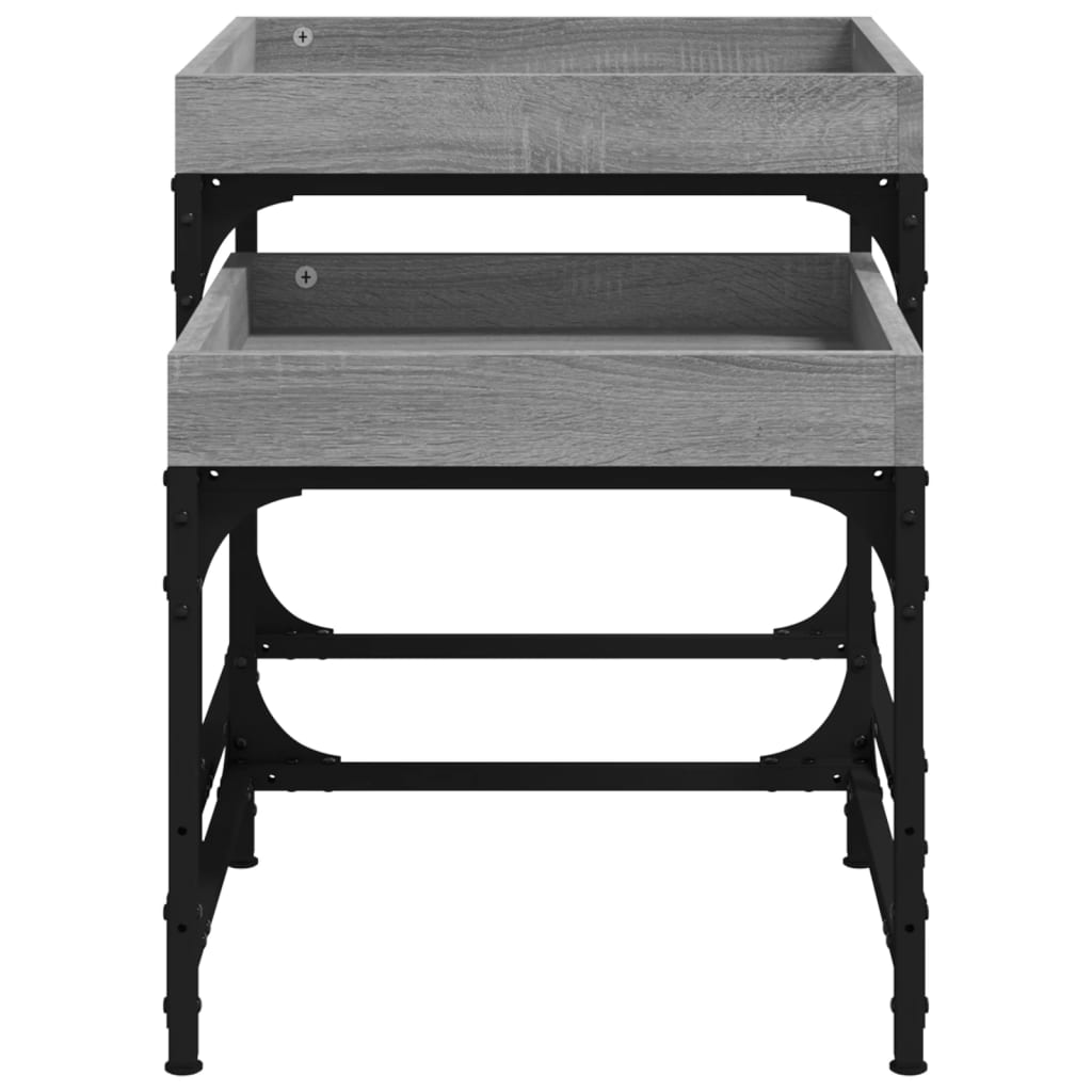 vidaXL Side Tables 2 pcs Grey Sonoma Engineered Wood