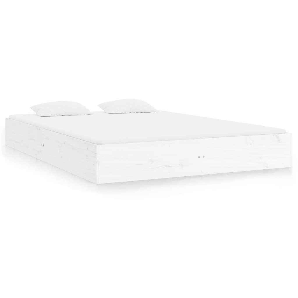 vidaXL Bed Frame without Mattress White Solid Wood 150x200 cm King Size