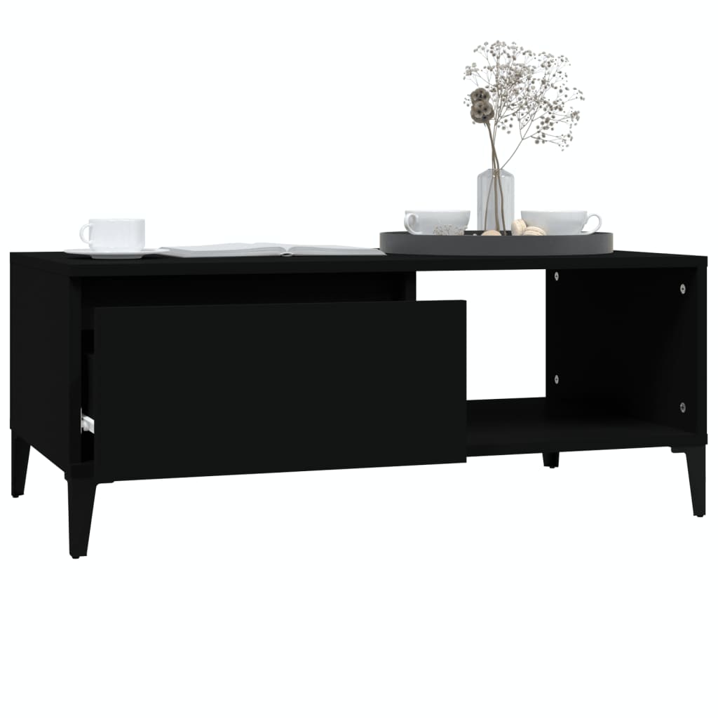 vidaXL Coffee Table Black 90x50x36.5 cm Engineered Wood