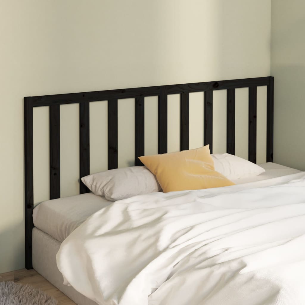 vidaXL Bed Headboard Black 186x4x100 cm Solid Wood Pine