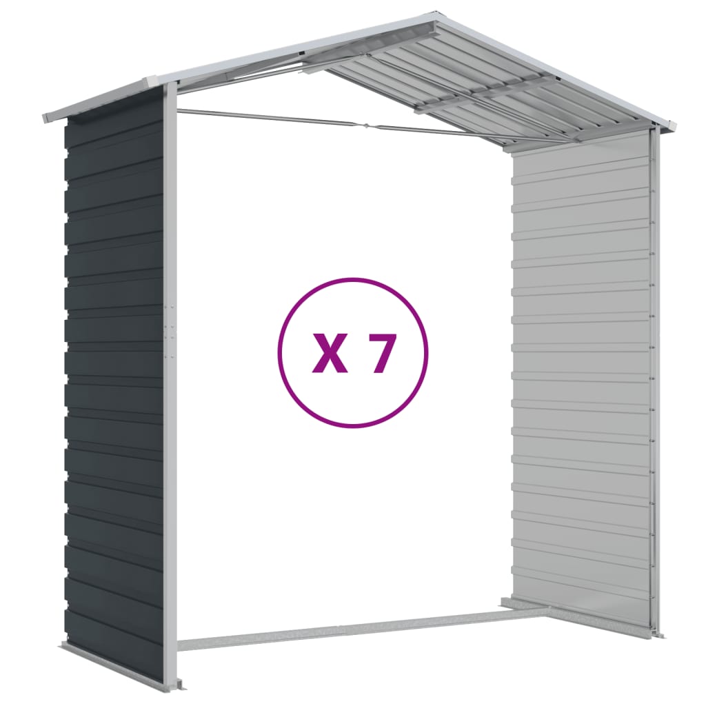 vidaXL Garden Shed Anthracite 191x640x198 cm Galvanised Steel