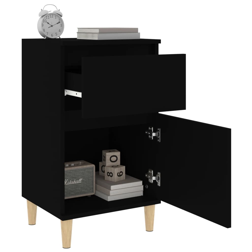 vidaXL Bedside Cabinet Black 40x35x70 cm