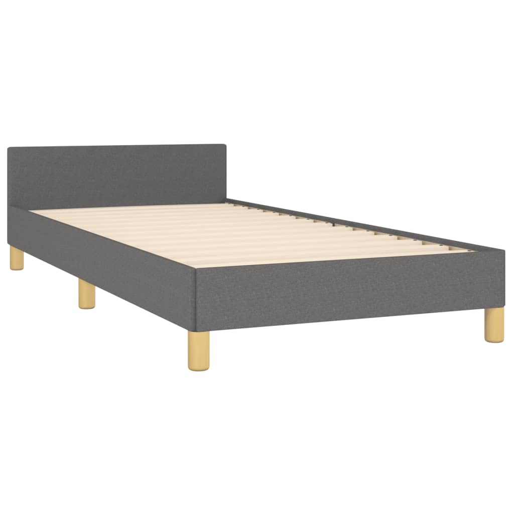 vidaXL Bed Frame without Mattress Dark Grey 107x203 cm King Single Size Fabric