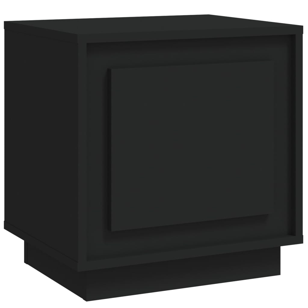 vidaXL Bedside Cabinet Black 44x35x45 cm Engineered Wood