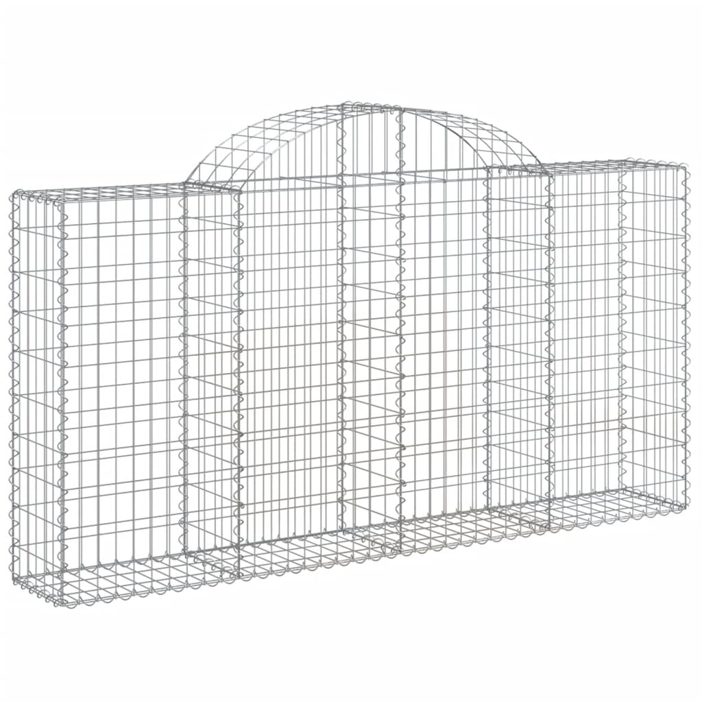 vidaXL Arched Gabion Baskets 25 pcs 200x30x100/120 cm Galvanised Iron