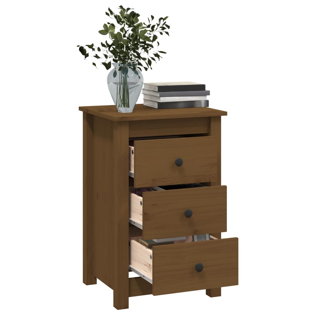 vidaXL Bedside Cabinets 2 pcs Honey Brown 40x35x61.5 cm Solid Wood Pine