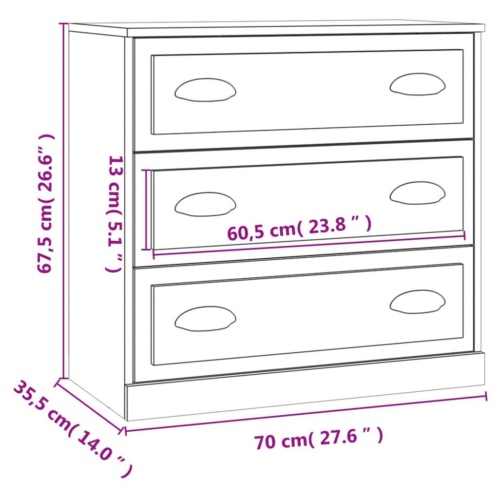 vidaXL Sideboards 2 pcs Black Engineered Wood