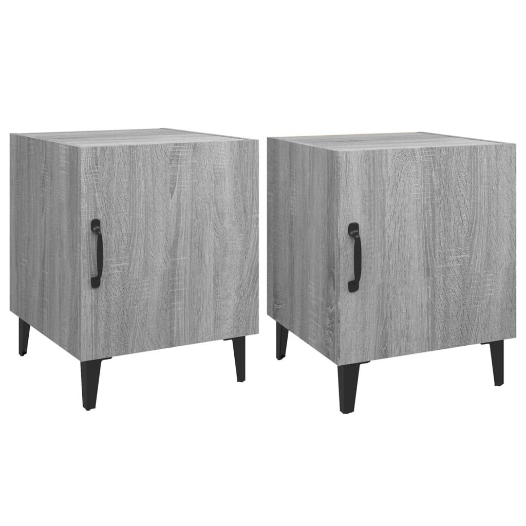 vidaXL Bedside Cabinets 2 pcs Grey Sonoma Engineered Wood