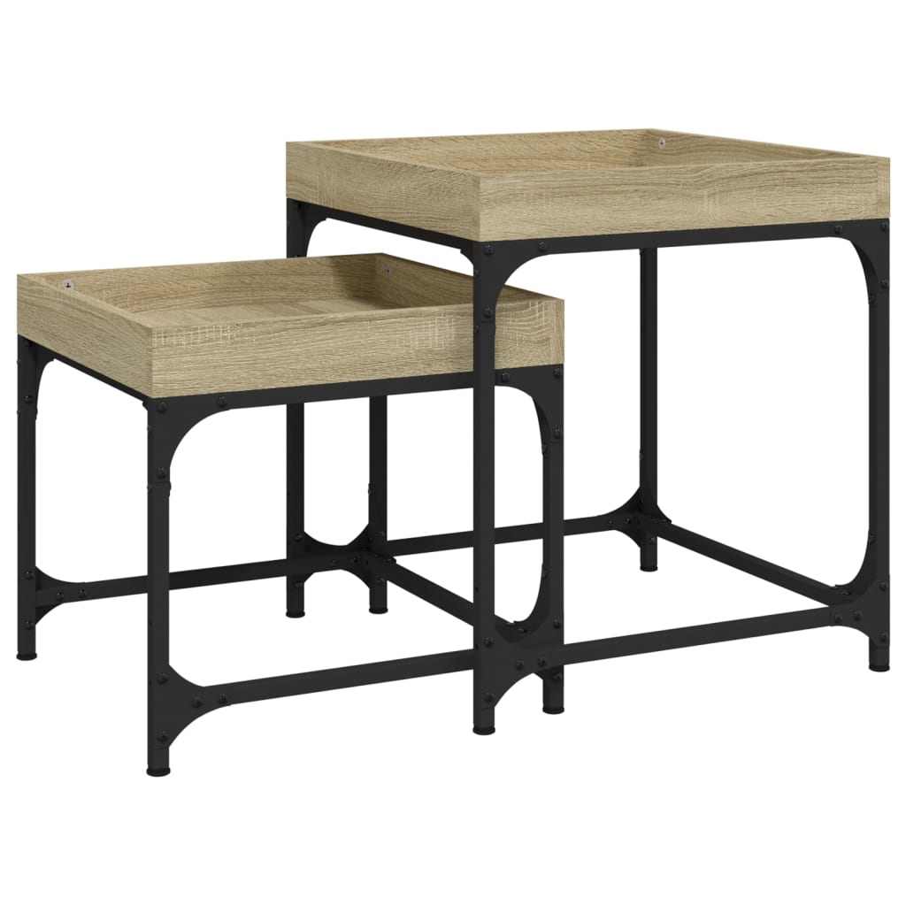 vidaXL Side Tables 2 pcs Sonoma Oak Engineered Wood