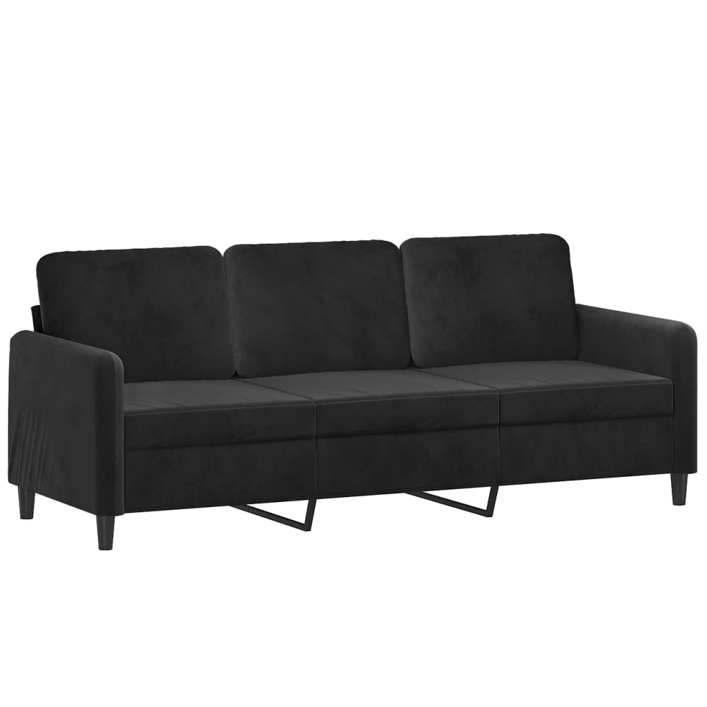 vidaXL 3 Piece Sofa Set Black Velvet