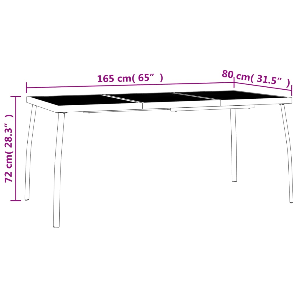 vidaXL 5 Piece Garden Dining Set Anthracite Steel