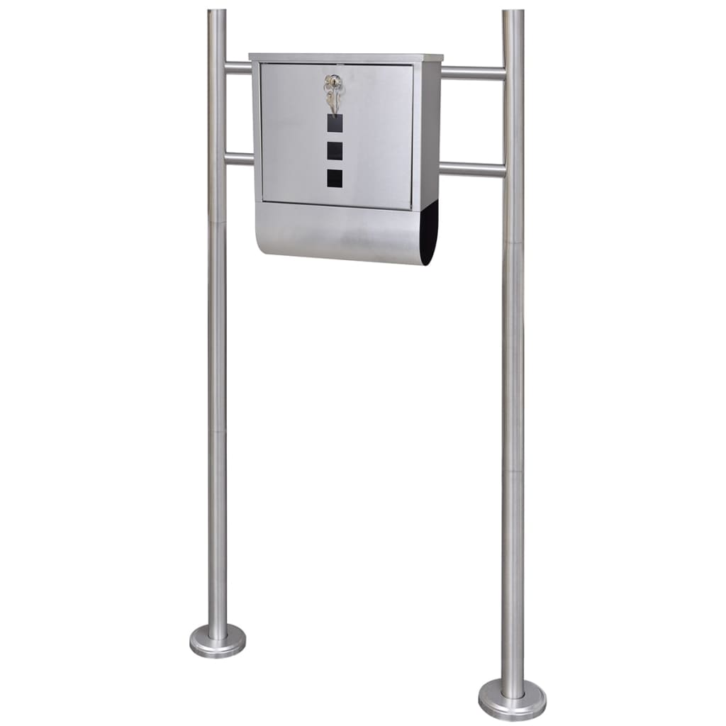 Mailbox on Stand Stainless Steel 