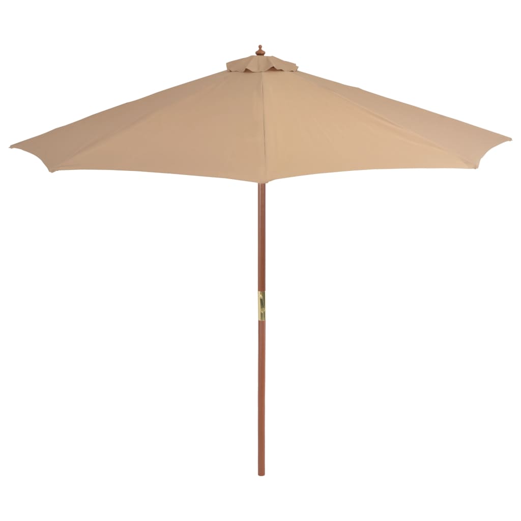 vidaXL Garden Parasol with Wooden Pole 300 cm Taupe