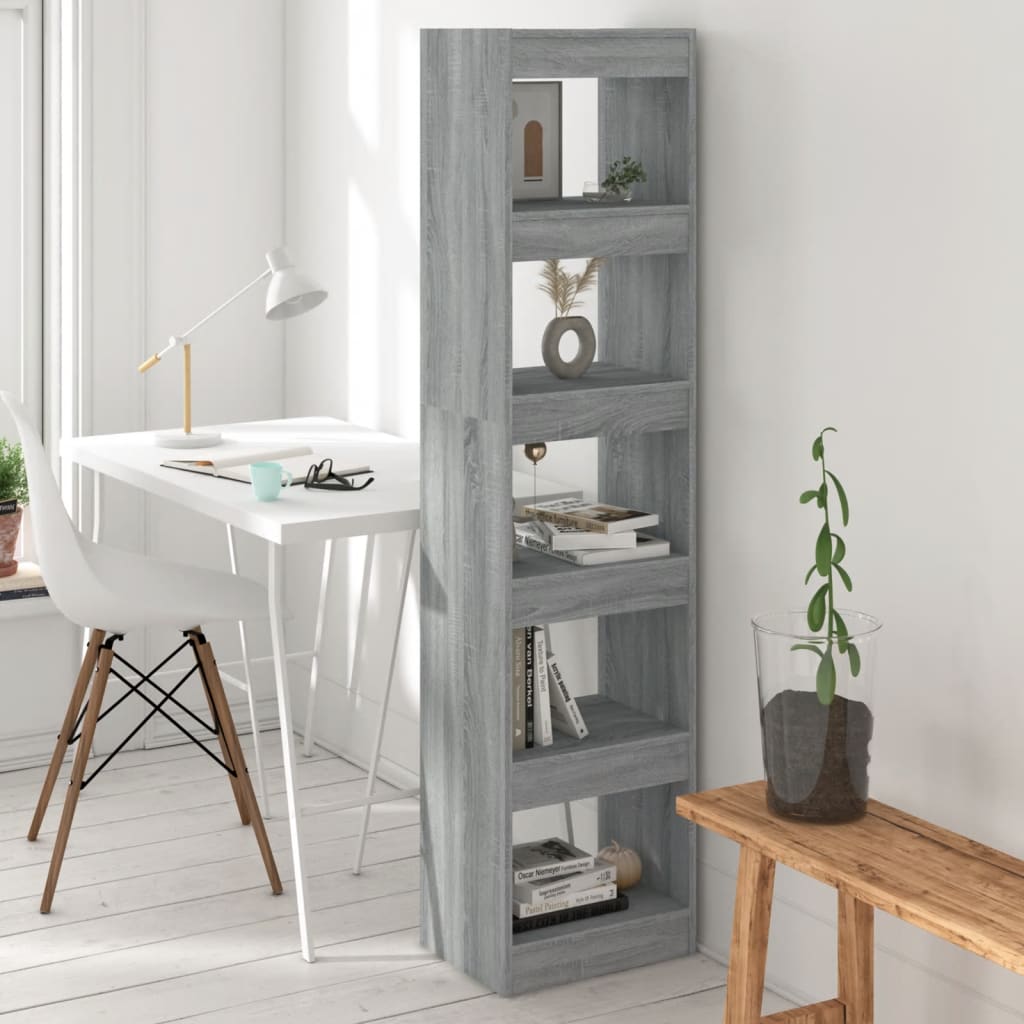 vidaXL Book Cabinet/Room Divider Grey Sonoma 40x30x166 cm