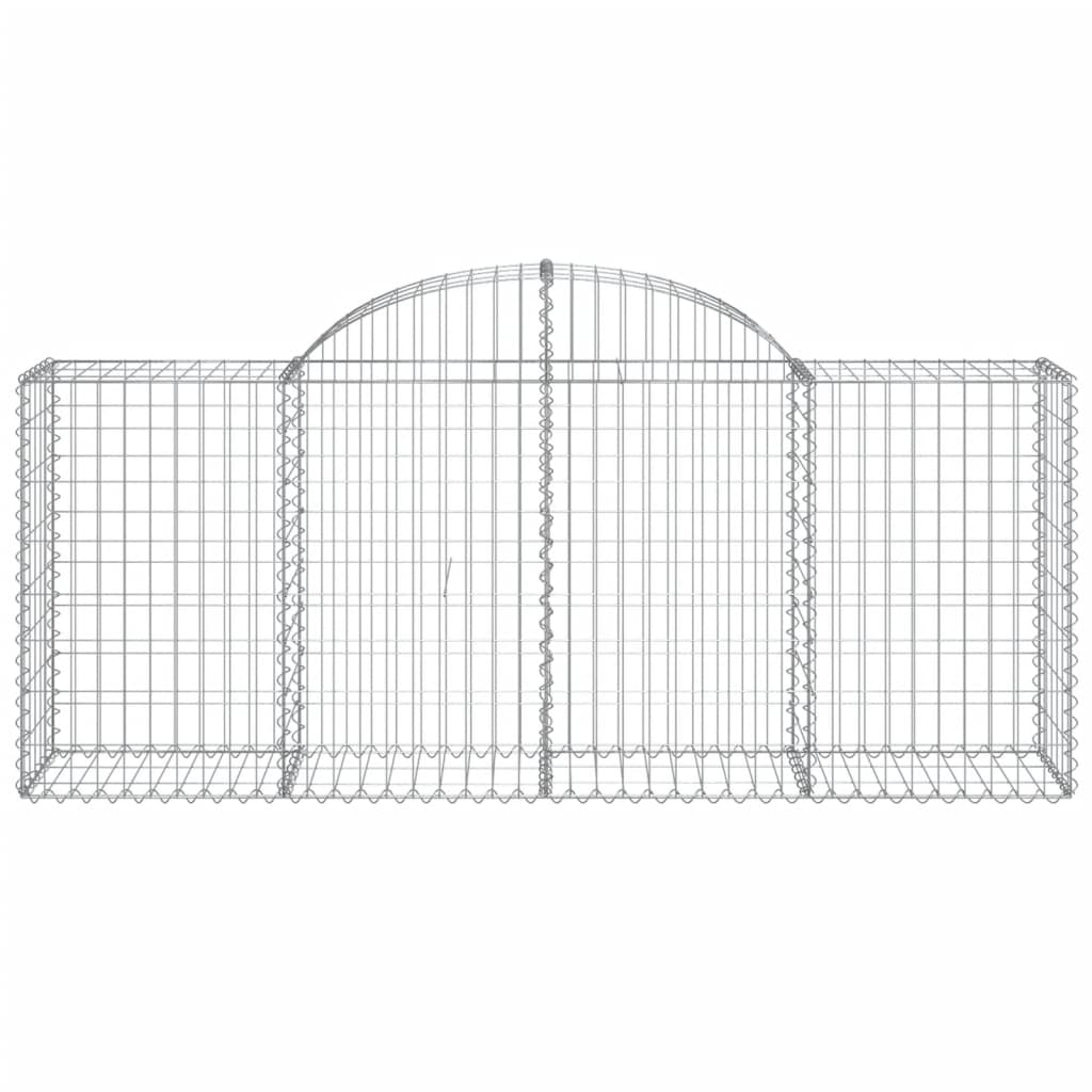 vidaXL Arched Gabion Baskets 4 pcs 200x50x80/100 cm Galvanised Iron