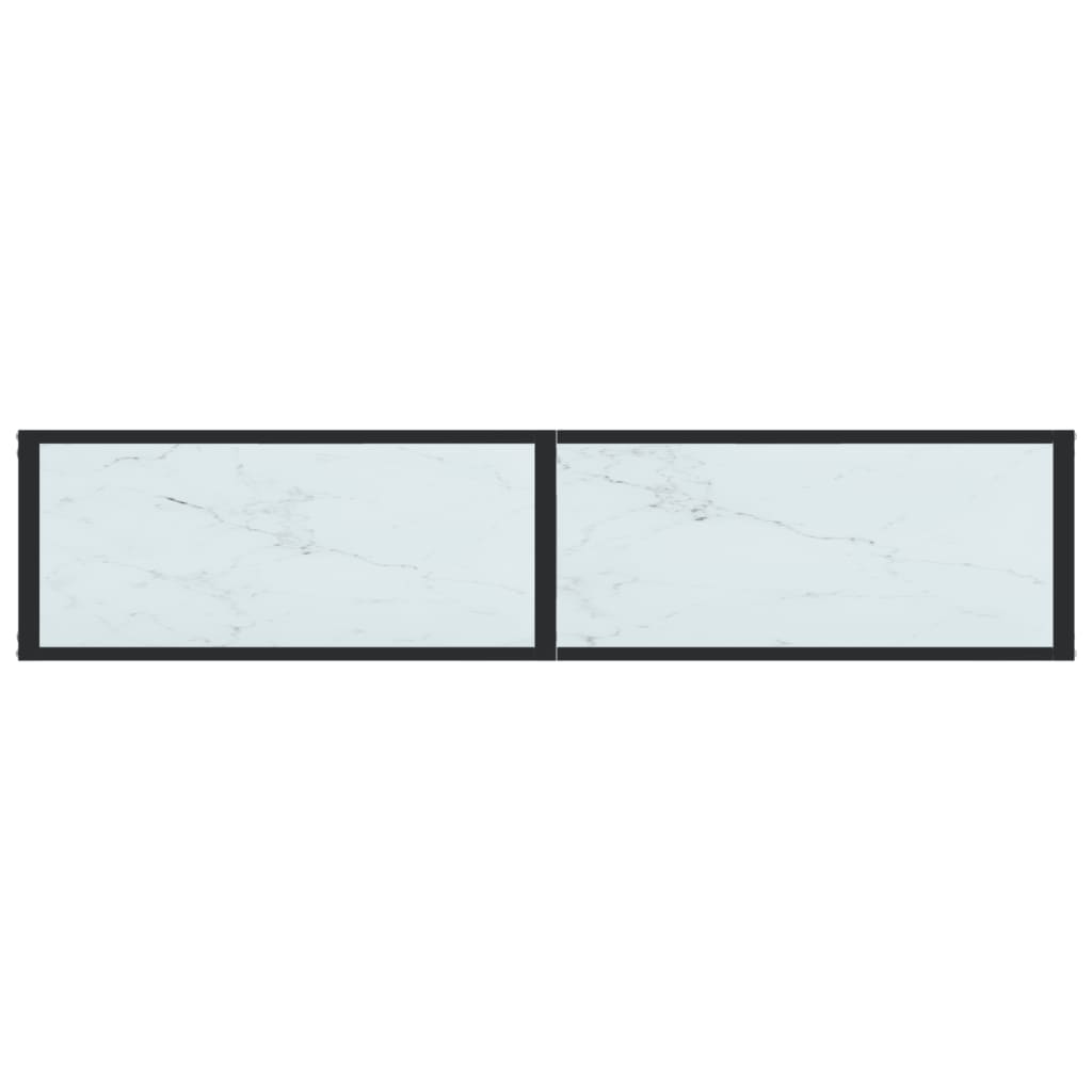 vidaXL Console Table White Marble 160x35x75.5cm Tempered Glass