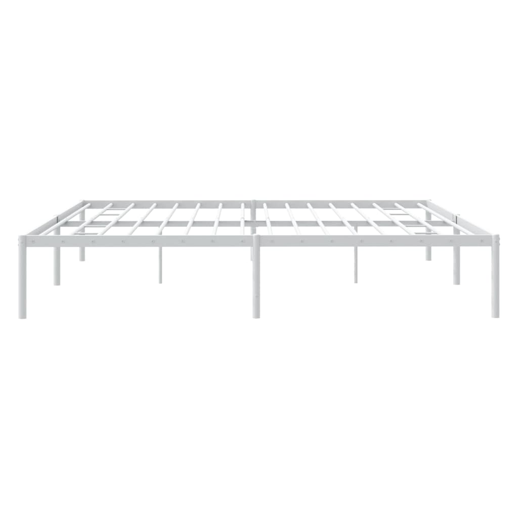 vidaXL Metal Bed Frame without Mattress White 180x200 cm Super King