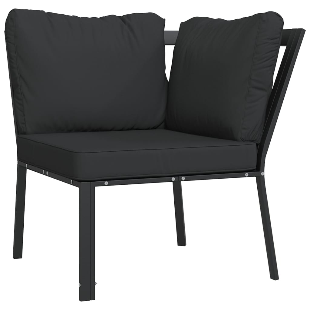 vidaXL 11 Piece Garden Lounge Set with Grey Cushions Steel