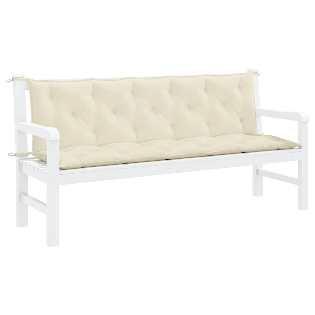 vidaXL Garden Bench Cushion Cream White 180x(50+50)x7cm Oxford Fabric