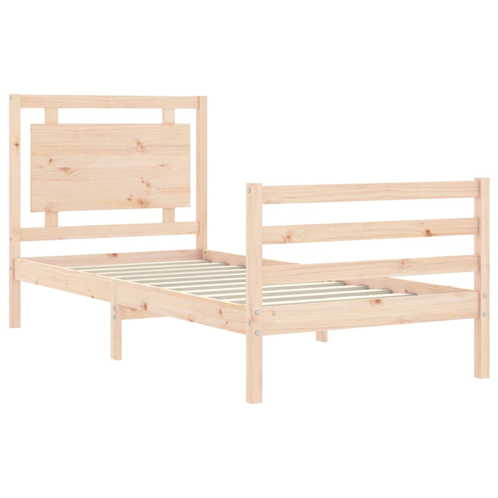 vidaXL Bed Frame without Mattress Single Solid Wood