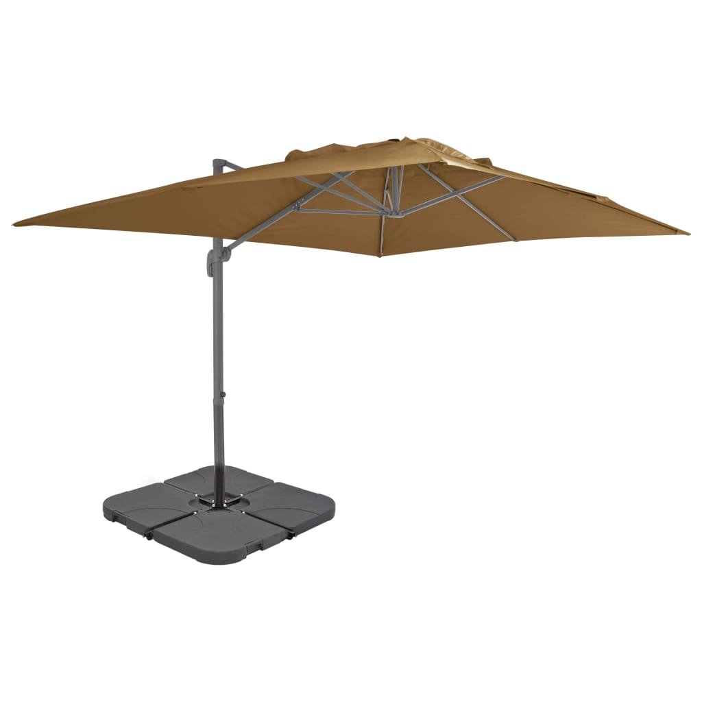 vidaXL Garden Parasol with Portable Base Taupe