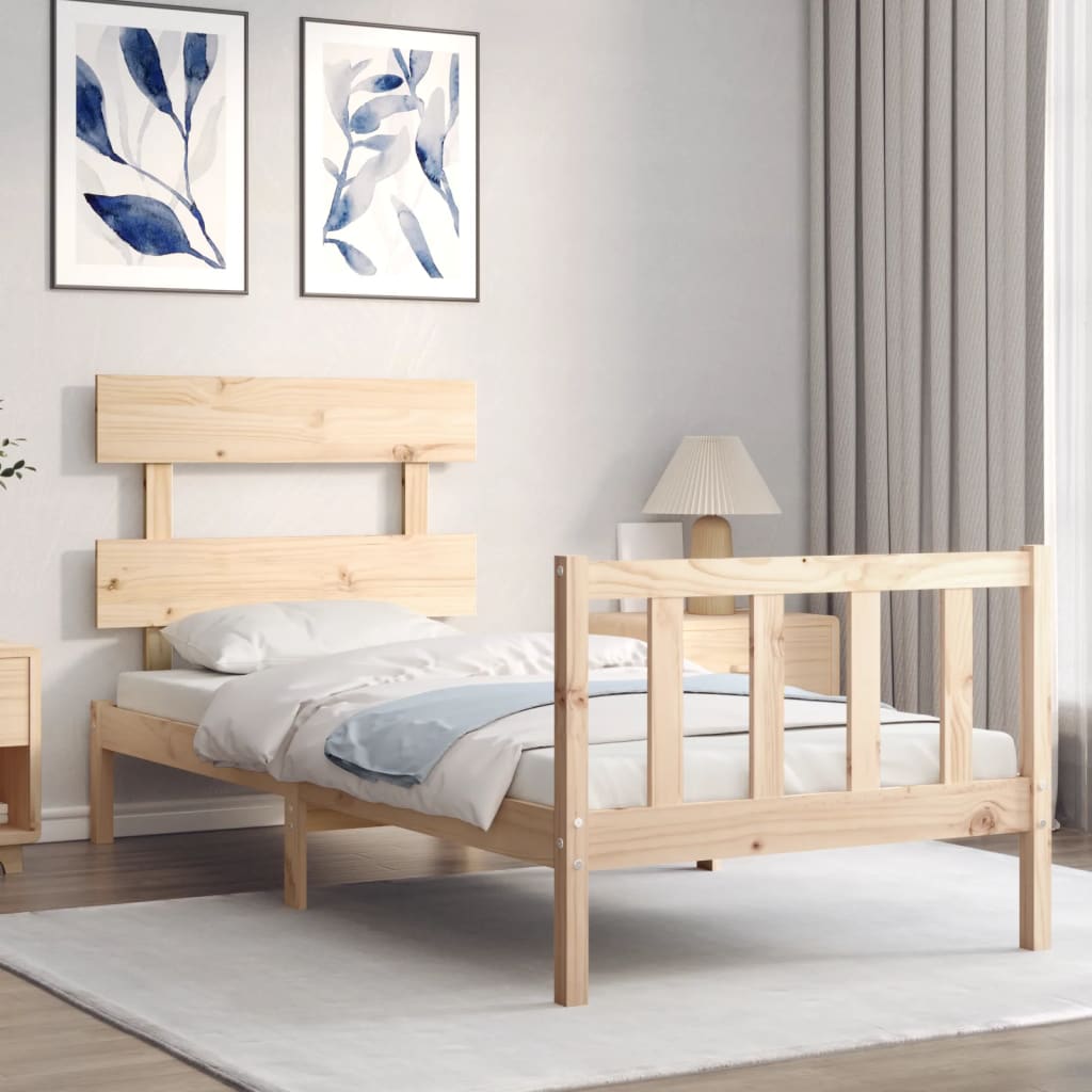 vidaXL Bed Frame without Mattress Single Solid Wood Pine