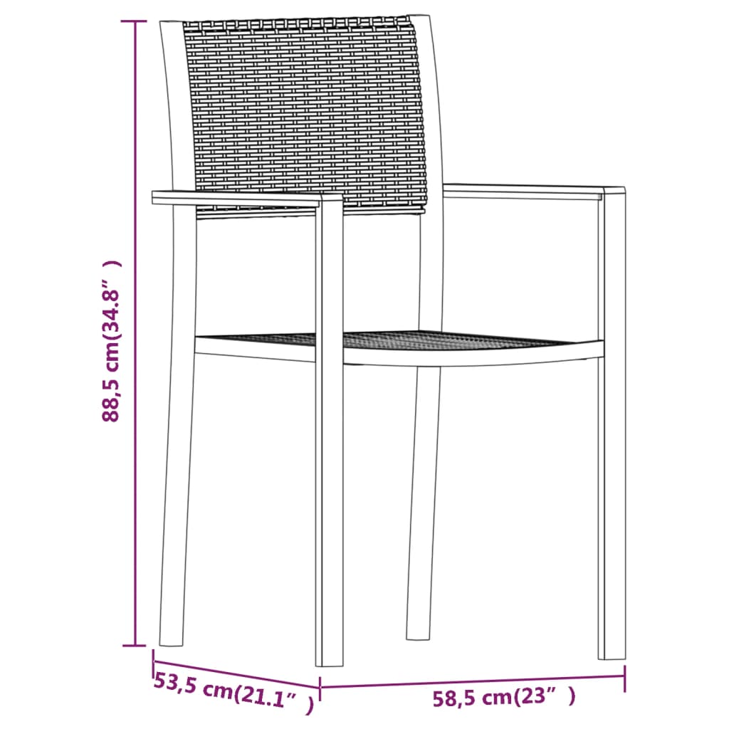 vidaXL 5 Piece Garden Dining Set Black