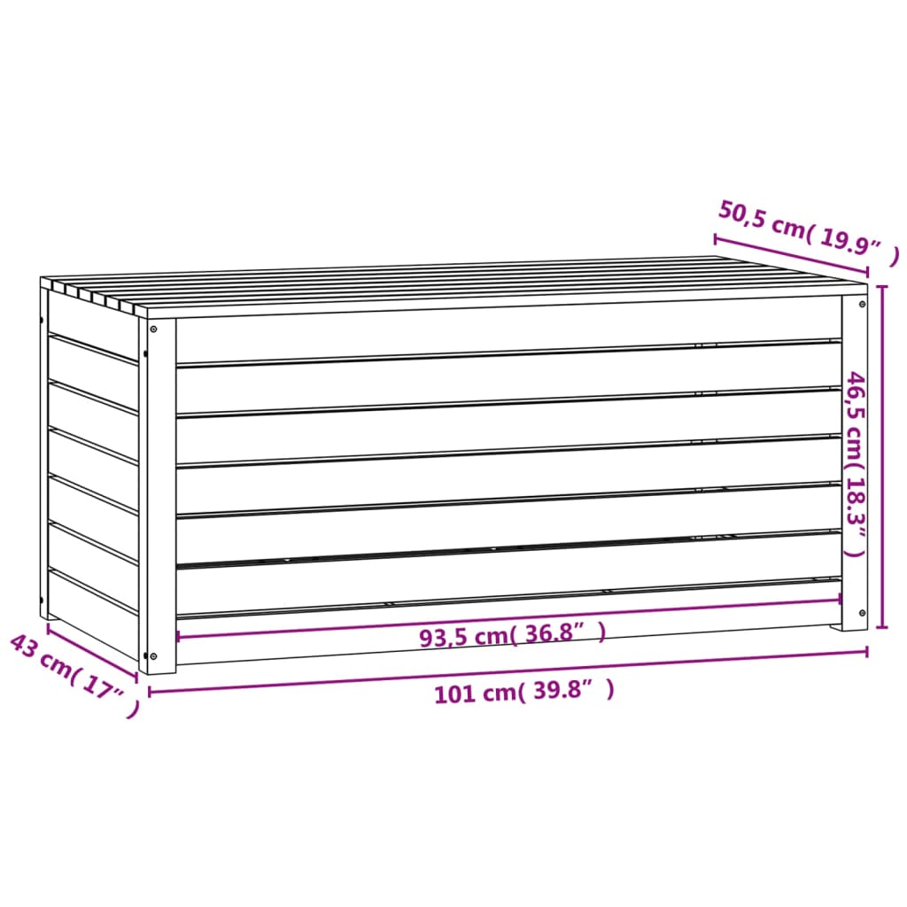 vidaXL Garden Box White 101x50.5x46.5 cm Solid Wood Pine