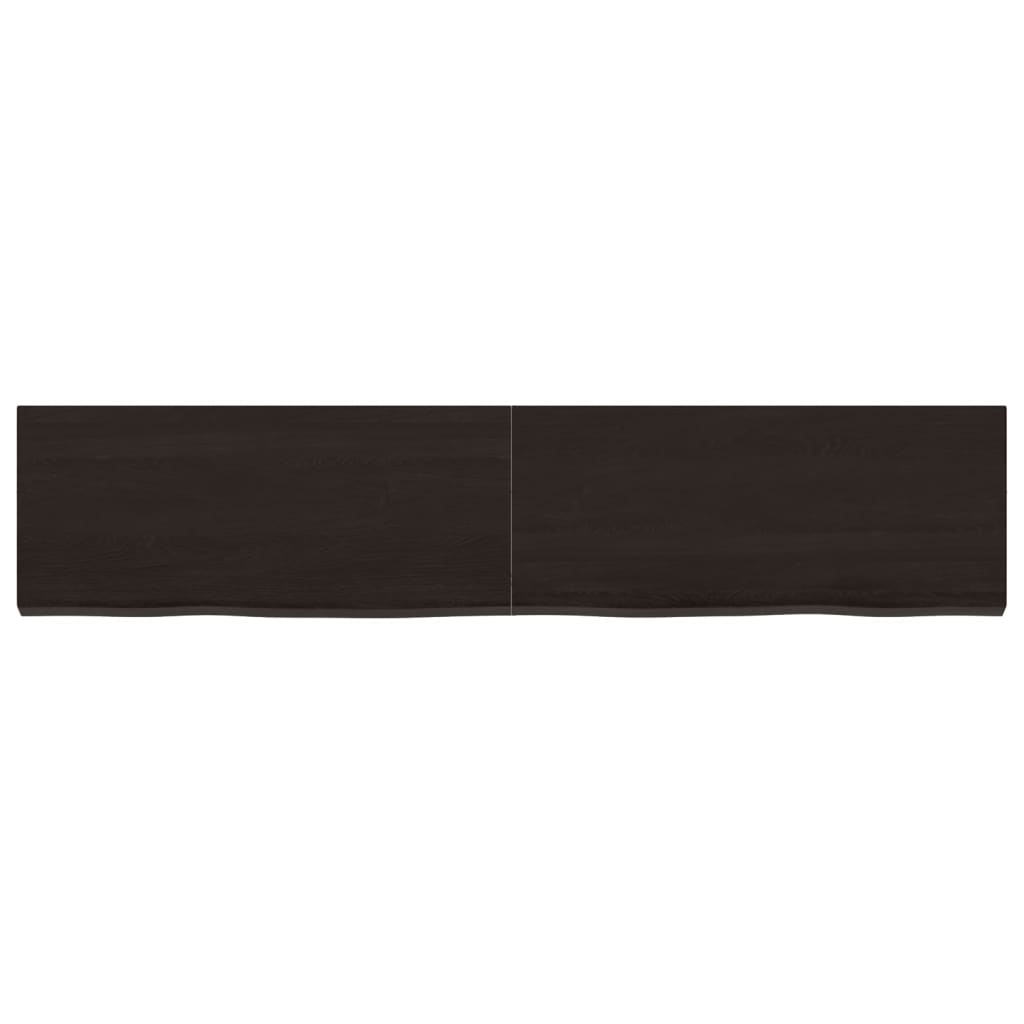 vidaXL Wall Shelf Dark Brown 140x30x(2-4) cm Treated Solid Wood Oak