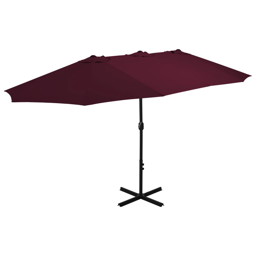 vidaXL Garden Parasol with Aluminium Pole 460x270 cm Bordeaux Red