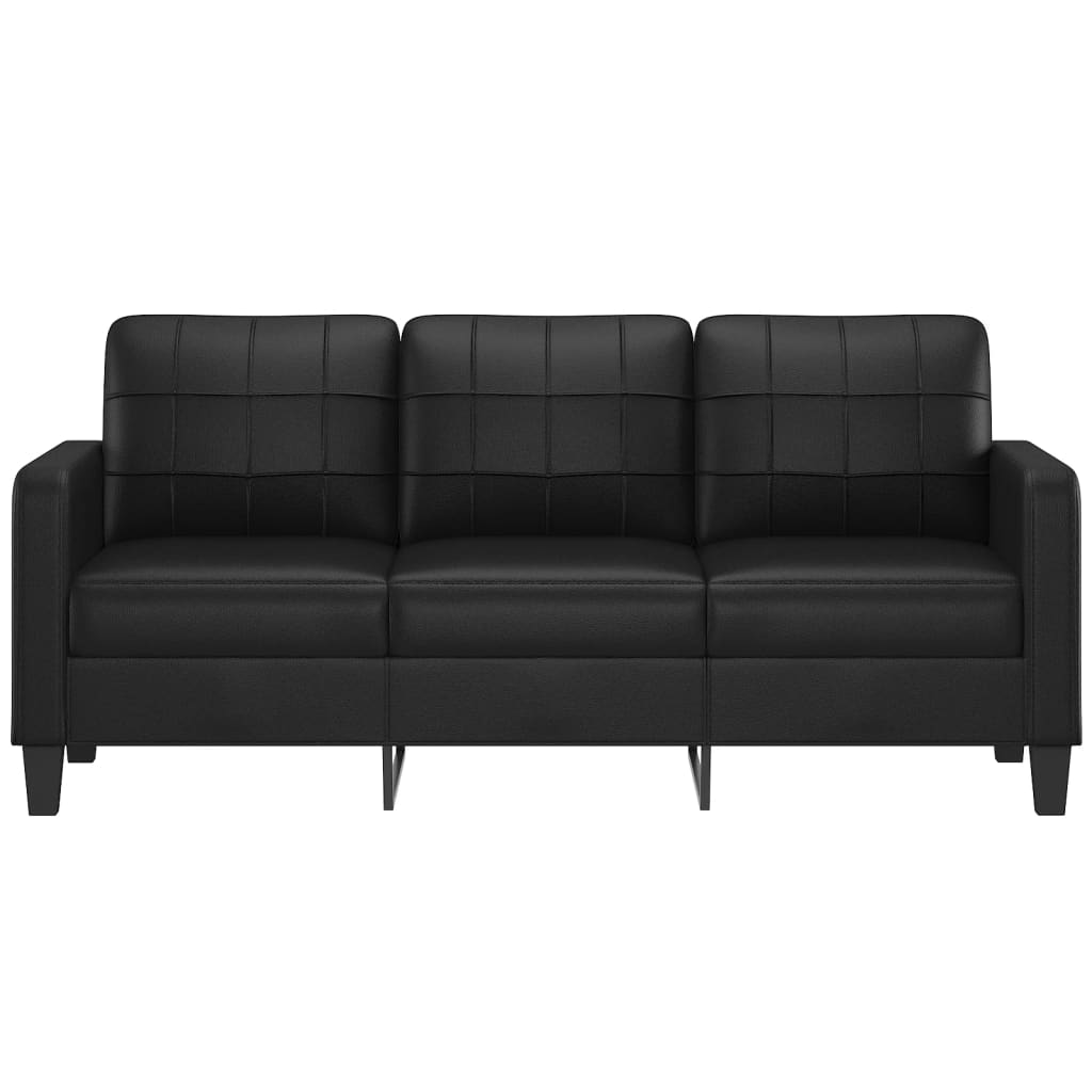 vidaXL 3-Seater Sofa Black 180 cm Faux Leather