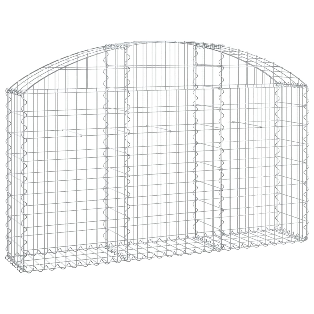 vidaXL Arched Gabion Basket 150x30x80/100 cm Galvanised Iron