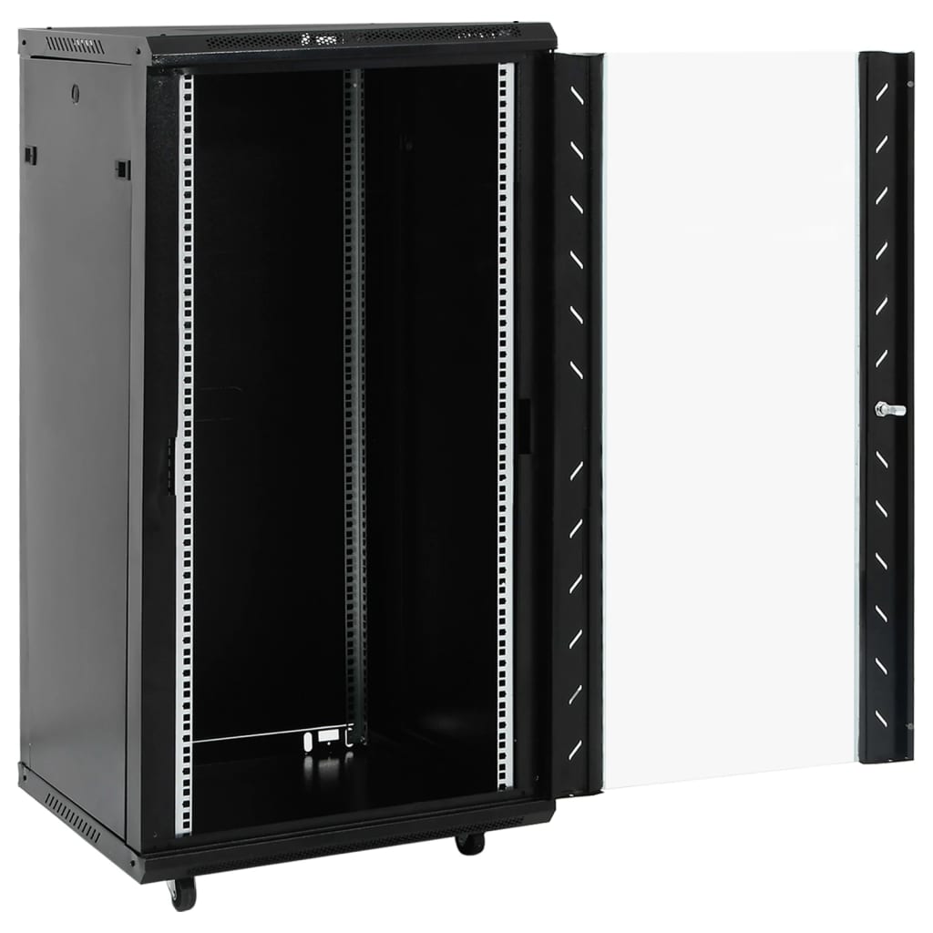 vidaXL 22U Network Cabinet 19" IP20 Black 60x60x120 cm