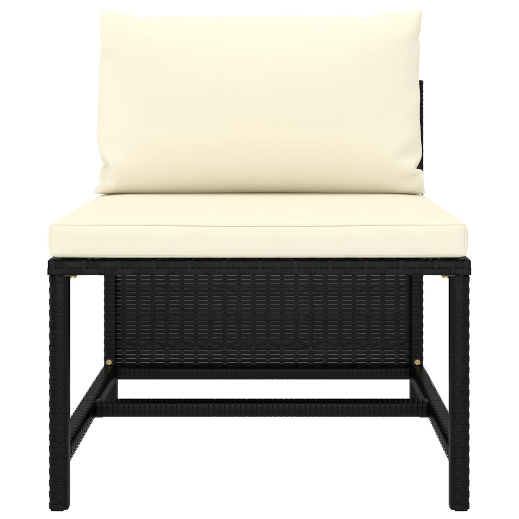 vidaXL 9 Piece Garden Lounge Set with Cushions Poly Rattan Black