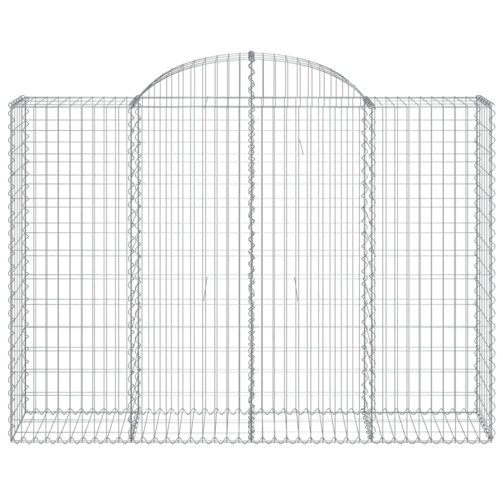 vidaXL Arched Gabion Baskets 14 pcs 200x50x140/160 cm Galvanised Iron