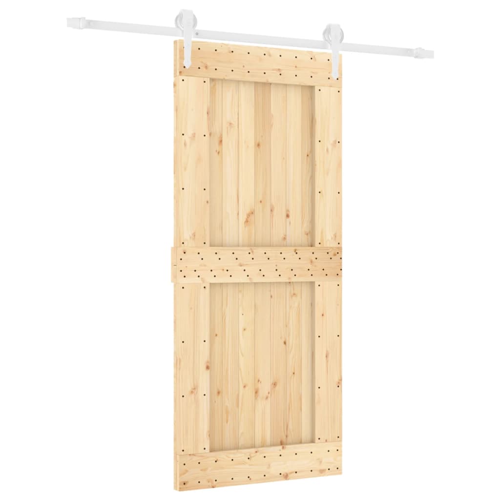 vidaXL Sliding Door with Hardware Set 90x210 cm Solid Wood Pine