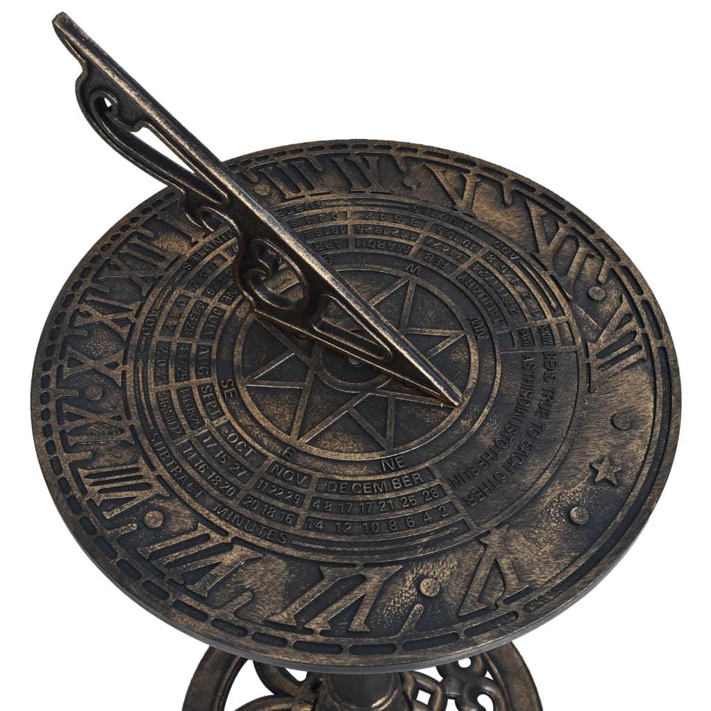 vidaXL Sundial Bronze 35.5x82 cm Plastic