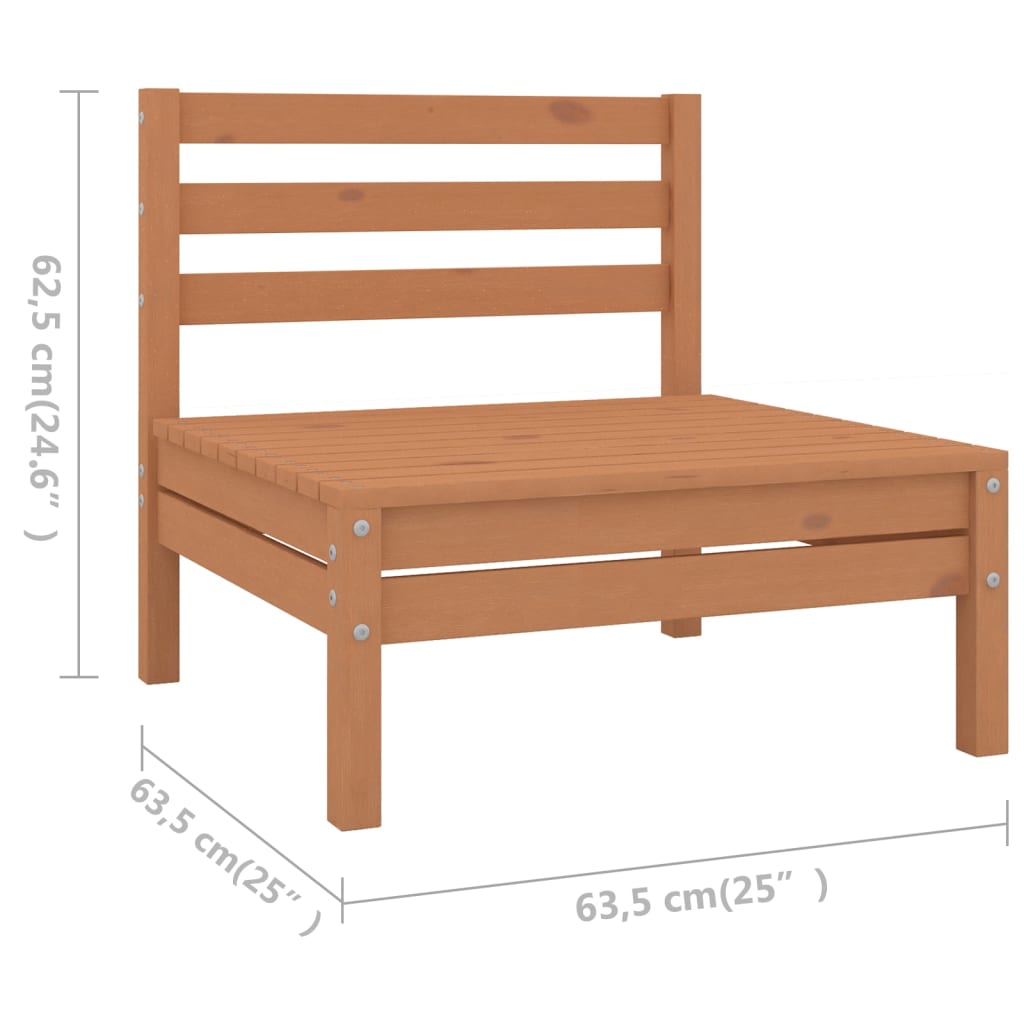 vidaXL 8 Piece Garden Lounge Set Solid Pinewood Honey Brown