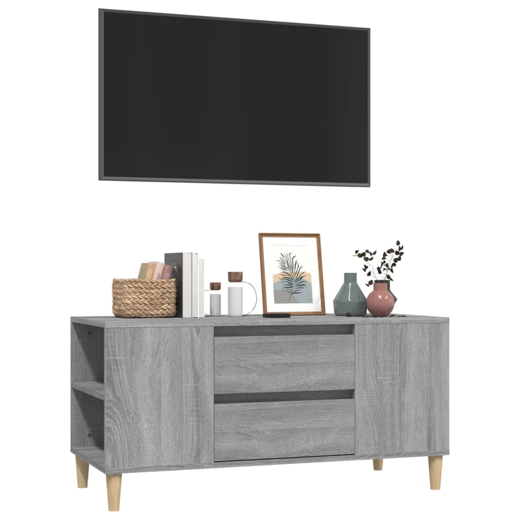 vidaXL TV Cabinet Grey Sonoma 102x44.5x50 cm Engineered Wood