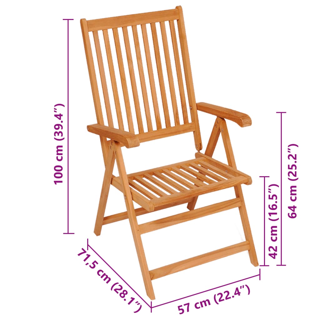 vidaXL Garden Chairs 2 pcs with Cream Cushions Solid Teak Wood